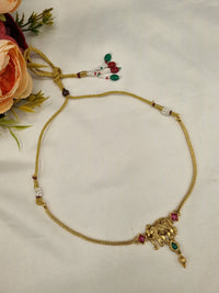 SUTHON GOLD FINISH ELEPHANT MOTIF NECKLACE SET WITH MATCHING STUDS