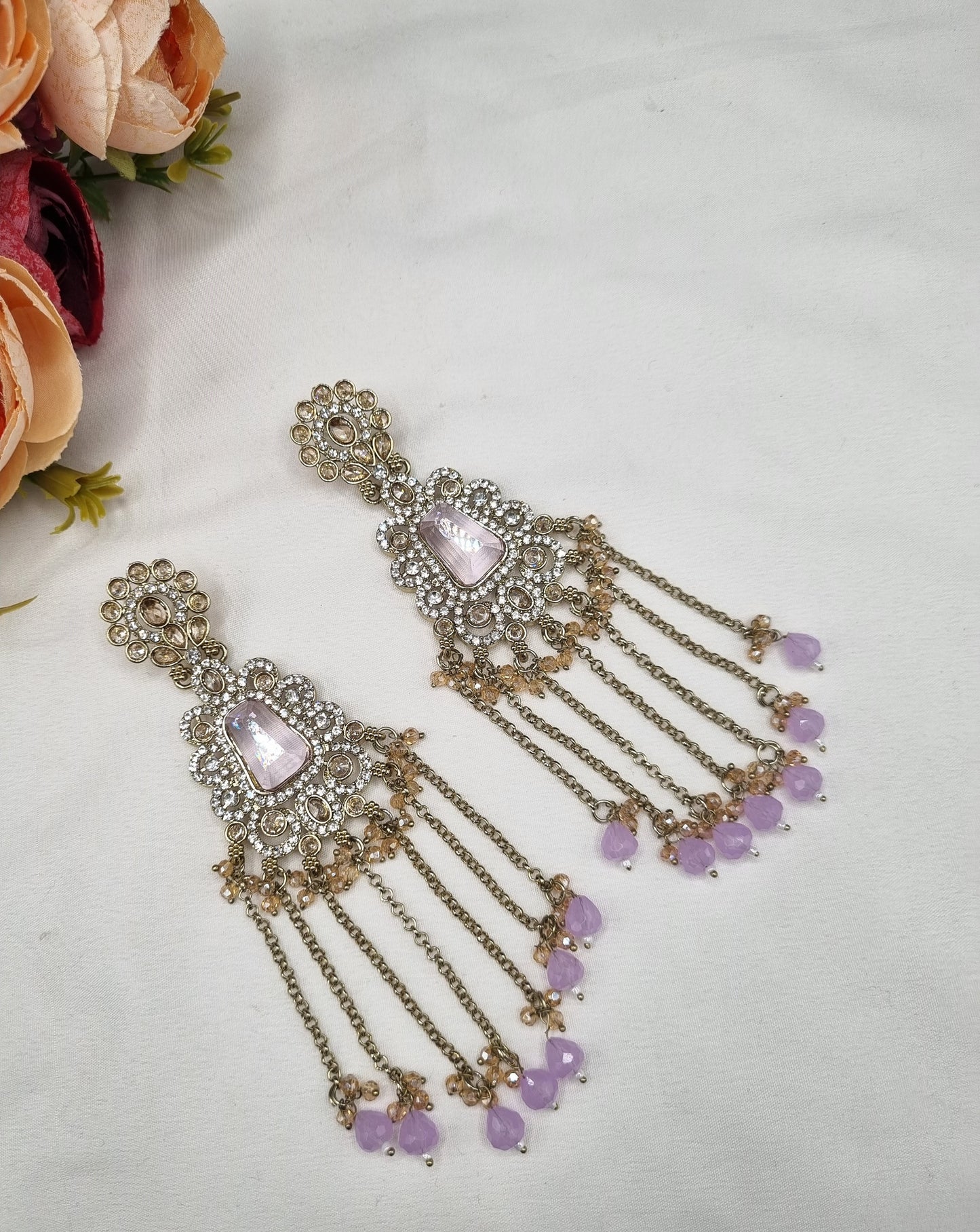 Luxury Crystal Long Tassel Drop Earrings