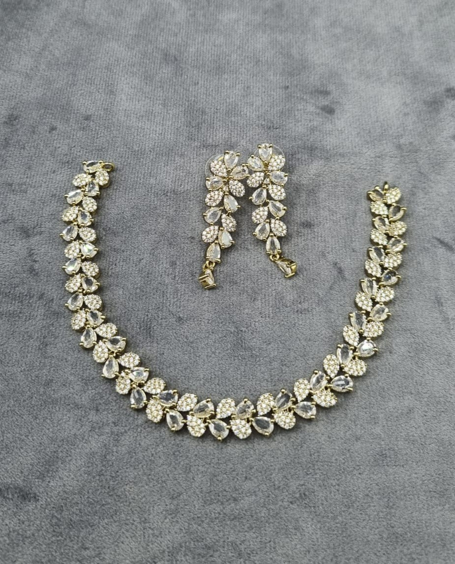 Dainty Floral Vine Jewelry Set Sophisticated Evening & Bridal Wear