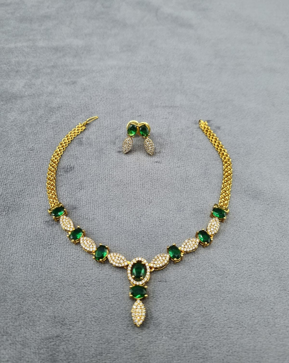 Vibrant Multi-Stone Necklace with Matching Studs