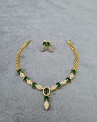 Vibrant Multi-Stone Necklace with Matching Studs