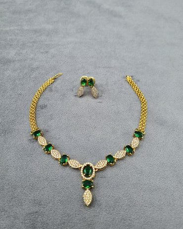 Vibrant Multi-Stone Necklace with Matching Studs