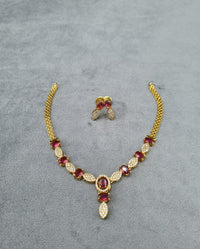 Vibrant Multi-Stone Necklace with Matching Studs