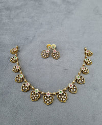 Sparkling Floral Link Necklace Set