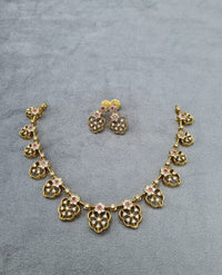 Sparkling Floral Link Necklace Set