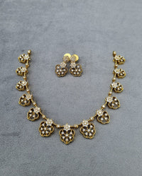 Sparkling Floral Link Necklace Set