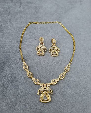 Gold-Tone Multi-Color AD Jewelry Set