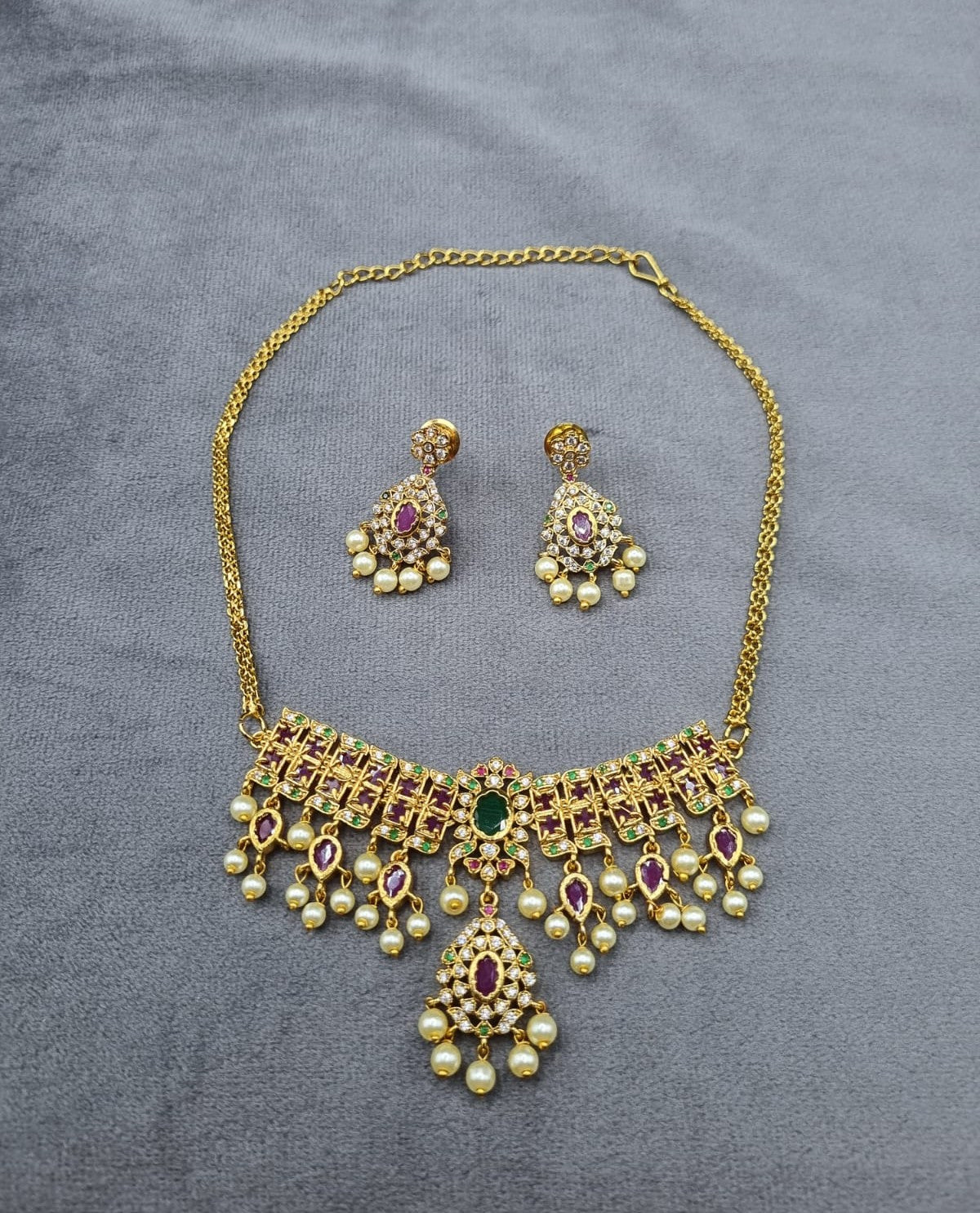 Ethnic Multi-Stone Statement Choker Set