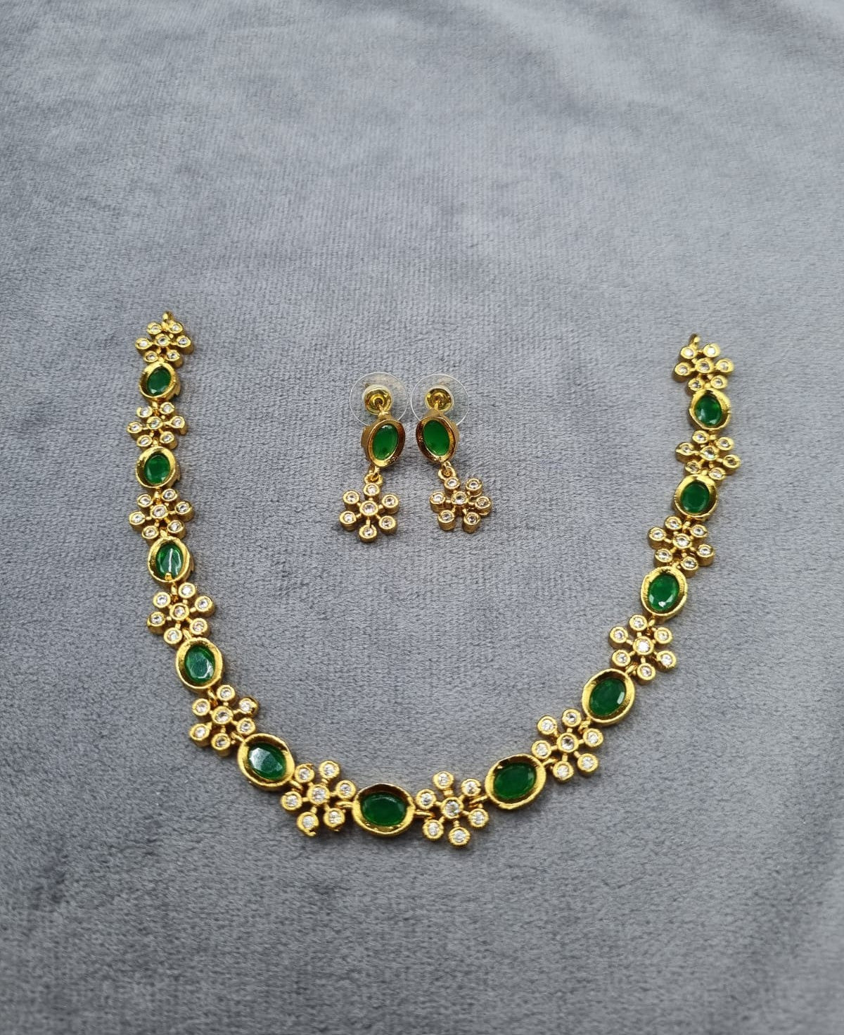 Gold-Tone Oval & Floral AD Jewelry Set