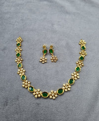 Gold-Tone Oval & Floral AD Jewelry Set