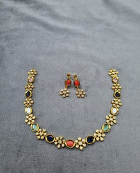 Gold-Tone Oval & Floral AD Jewelry Set