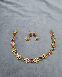 Gold-Tone Oval & Floral AD Jewelry Set
