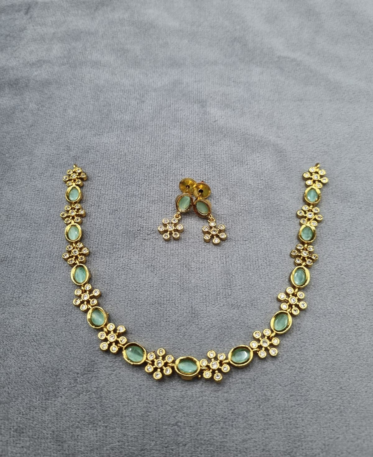 Gold-Tone Oval & Floral AD Jewelry Set