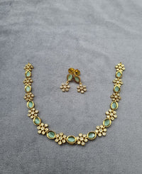 Gold-Tone Oval & Floral AD Jewelry Set