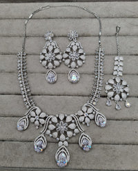 Floral Blush Pink AD Bridal Jewellery Set