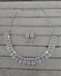Elegant Rani Pink & AD Collar Necklace Set