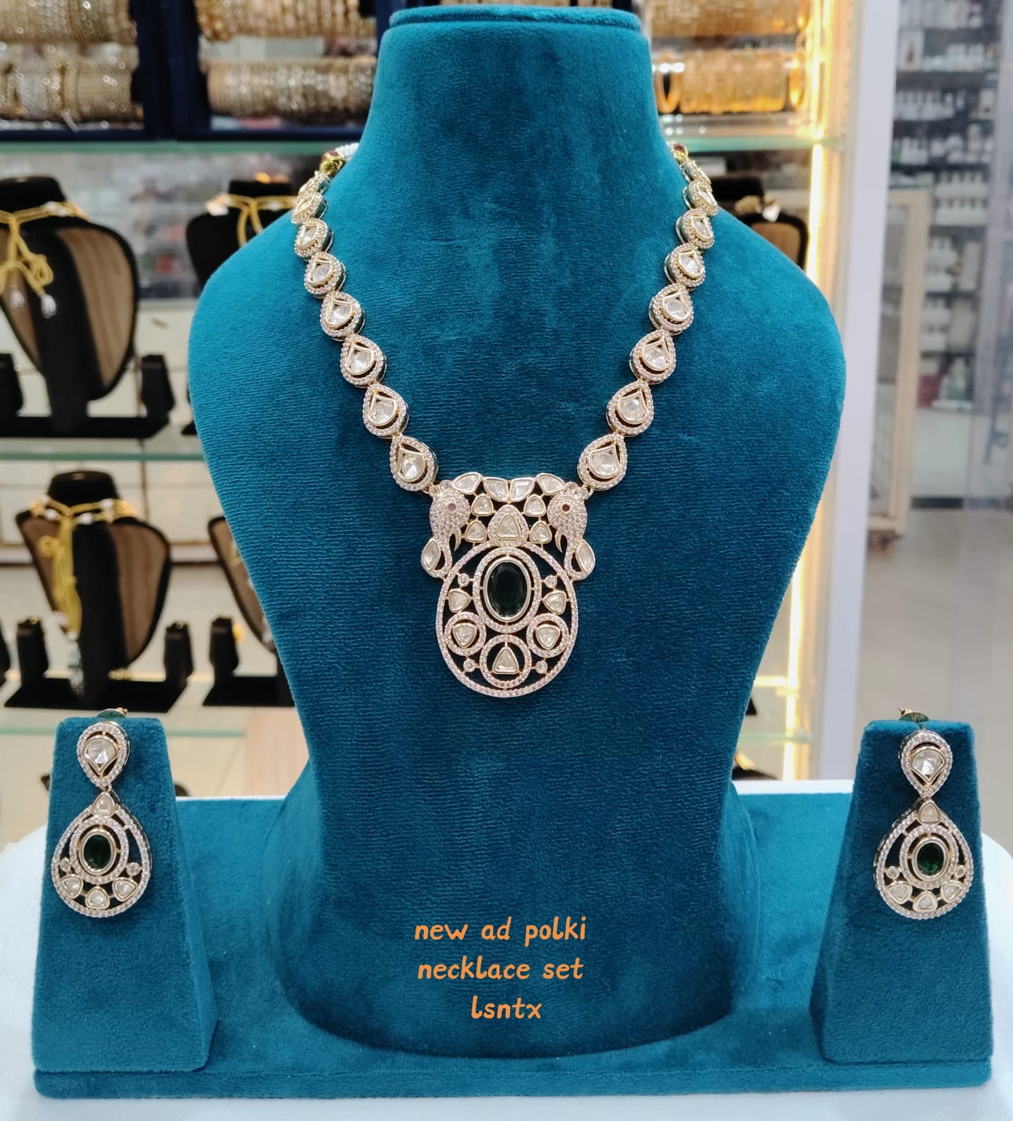 Ethnic Elephant Design AD Polki Choker Set