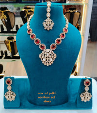 Traditional Gold-Finish Polki Set with Maang Tikka