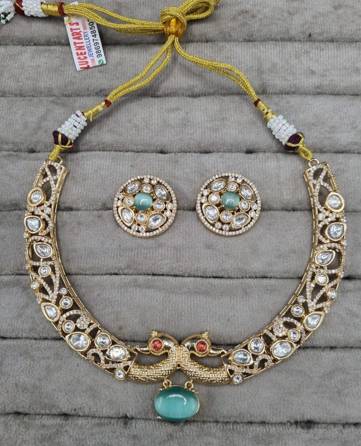 Ethnic Mayur Design Polki Choker Set