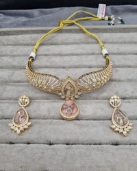 Luxurious Choker with Colorful Inlay Stones Earrings