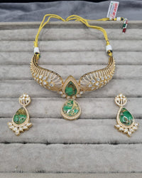 Luxurious Choker with Colorful Inlay Stones Earrings