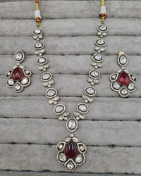 Heritage AD Blush Pink Long Necklace Set