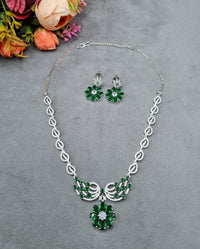 The Emerald Blossom AD Necklace & Earring Set