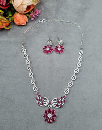 The Emerald Blossom AD Necklace & Earring Set