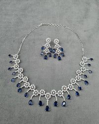 The Sapphire Radiance AD Necklace & Earring Set