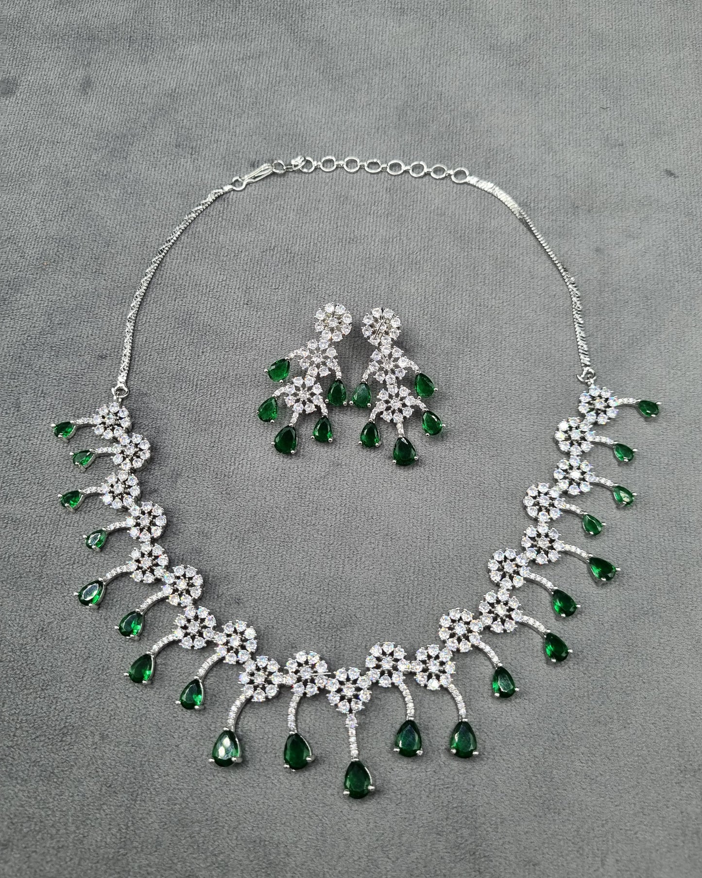 The Sapphire Radiance AD Necklace & Earring Set