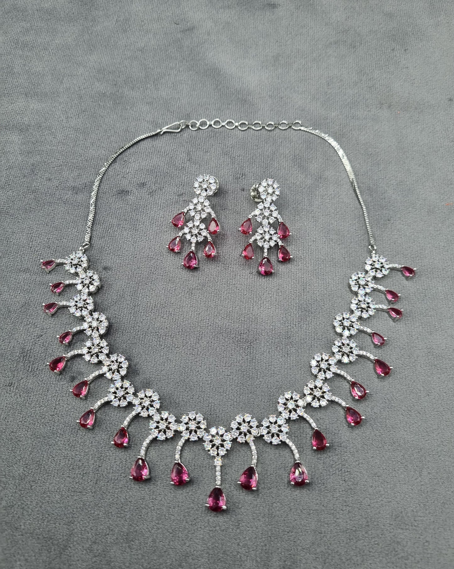 The Sapphire Radiance AD Necklace & Earring Set
