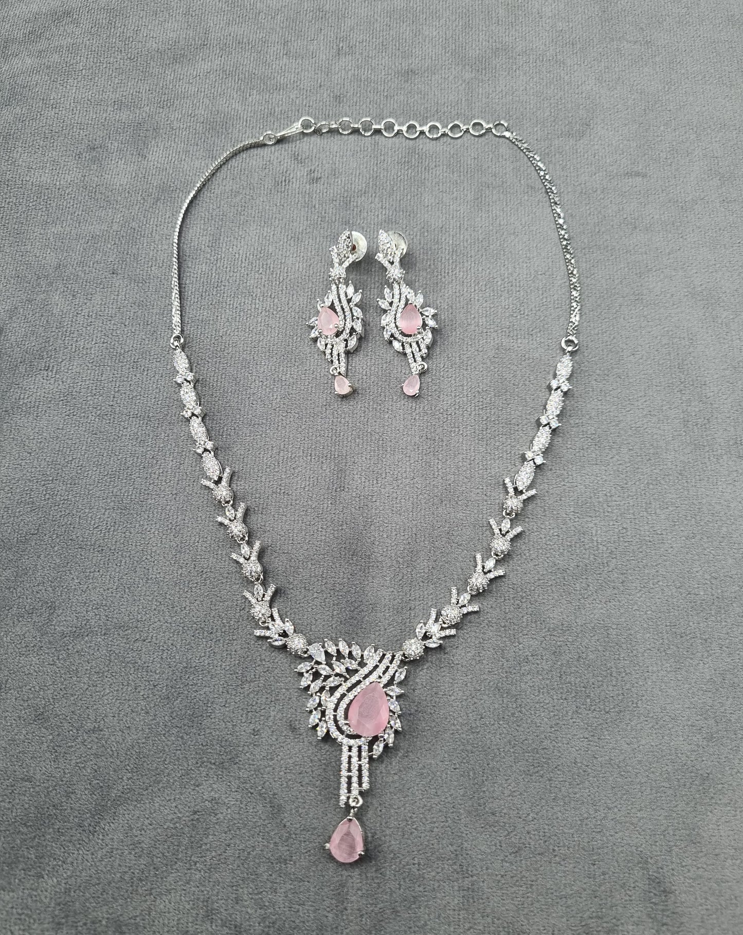 Imperial White American Diamond Teardrop Jewelry Set