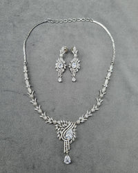 Imperial White American Diamond Teardrop Jewelry Set