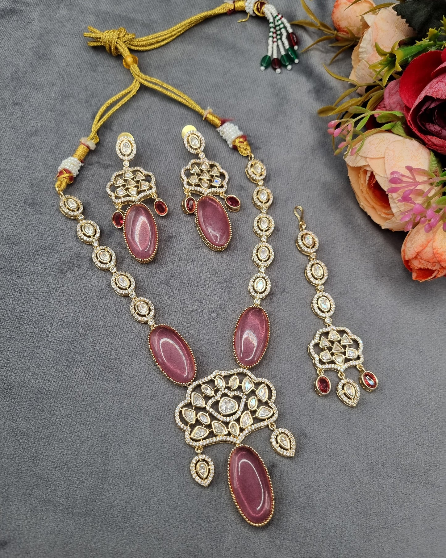 The Royal Emerald AD Jewelry Set