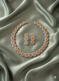 Fancy Colored Stone Sparkling Motif & Solitaire Set