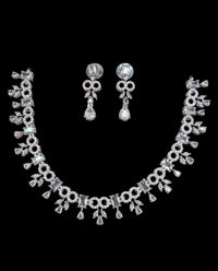 Contemporary Cubic Zirconia Statement Necklace Set