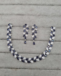 Pear Cluster American Diamond Choker Set with Matching Drop Earrings
