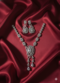 Marquise & Baguette Cut Diamond Simulant Jewelry Set