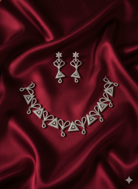 Contemporary Triangle and Loop AD Necklace Set