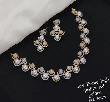Gold Plated American Diamond Jewellery Set