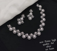Silver Plated American Diamond Jewellery Set