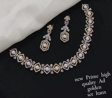 Gold Plated American Diamond Jewellery Set