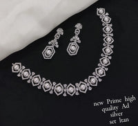 Silver Plated American Diamond jewellery Set