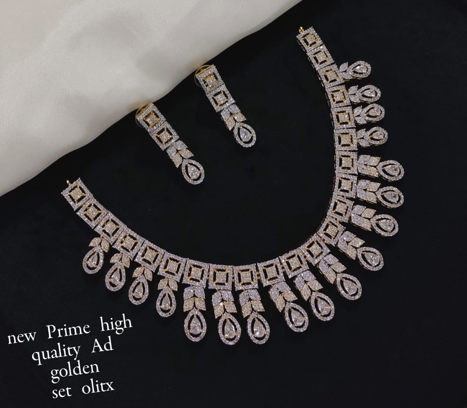 Gold Plated American Diamond Jewellery Set