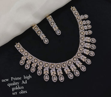 Gold Plated American Diamond Jewellery Set
