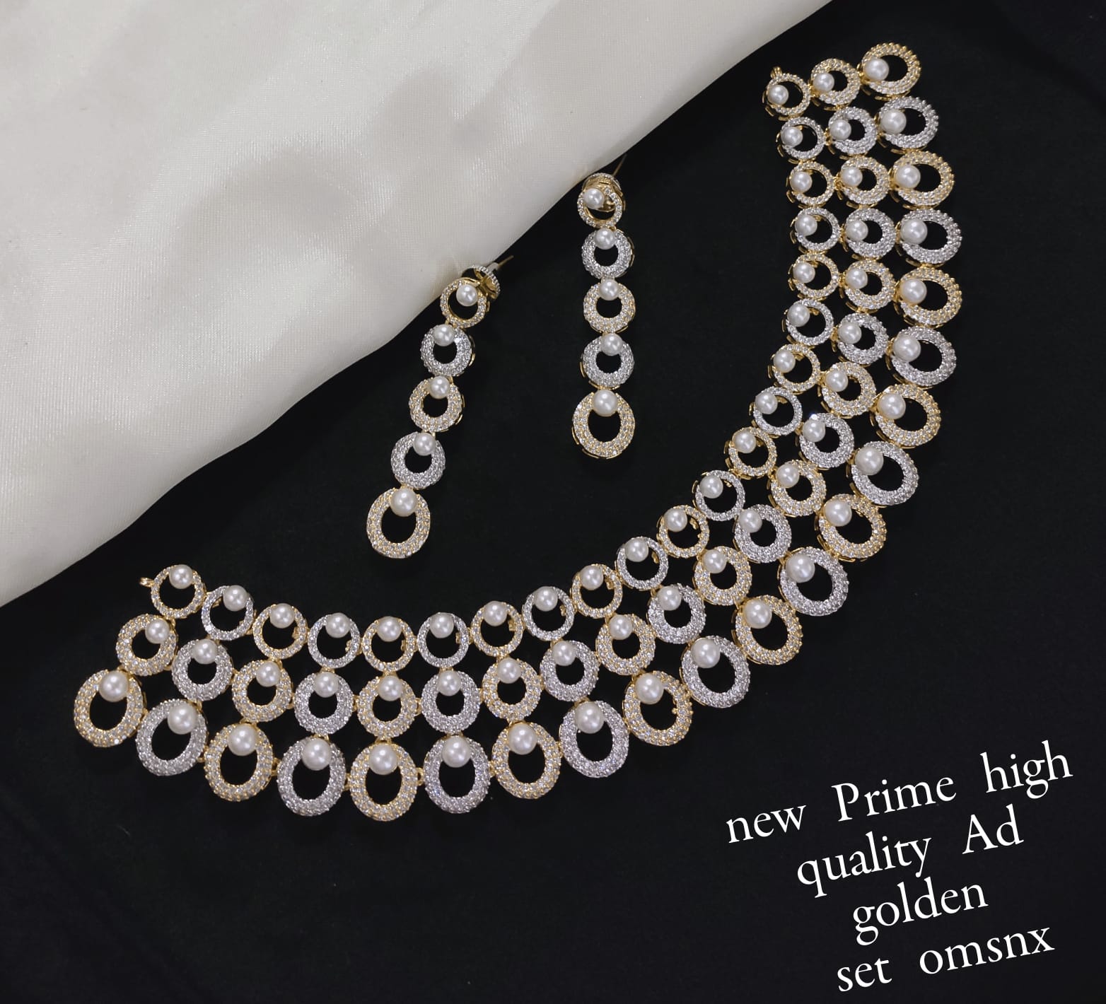 Gold Plated American Diamond jewellery Set