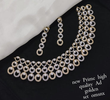 Gold Plated American Diamond jewellery Set
