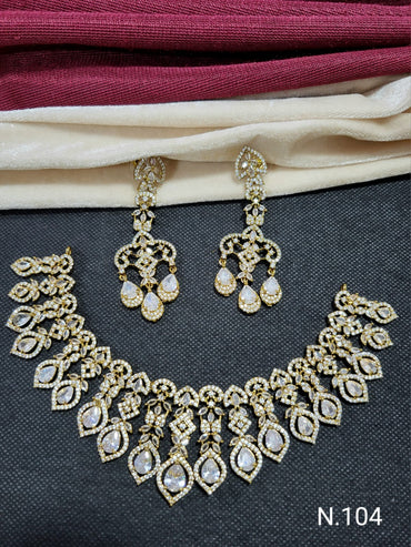 Elegant Statement Necklace and Earring Set - Sparkling Detailed Design