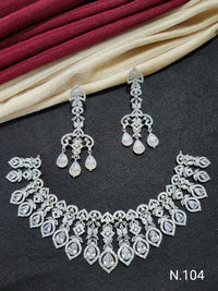 Elegant Statement Necklace and Earring Set - Sparkling Detailed Design