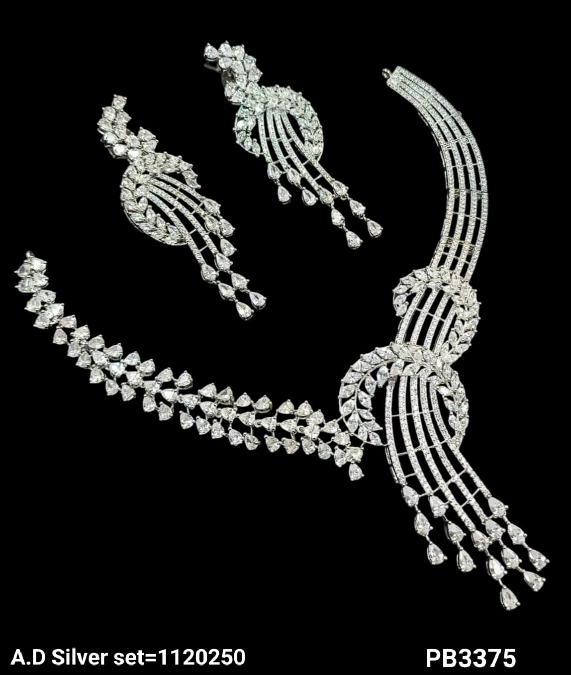 Party Wear American Diamond Necklace Set
